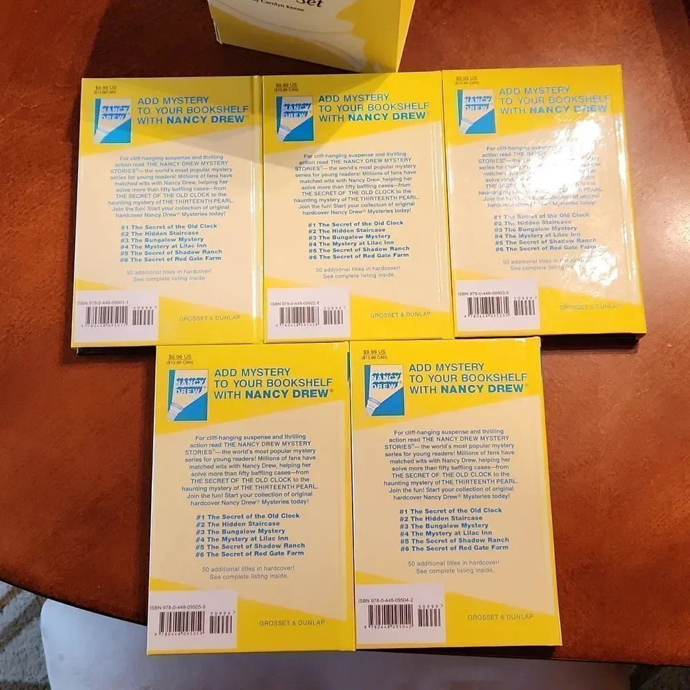 5 Nancy Drew Mystery Fiction Hardcover Books Elementary Middle School Reading